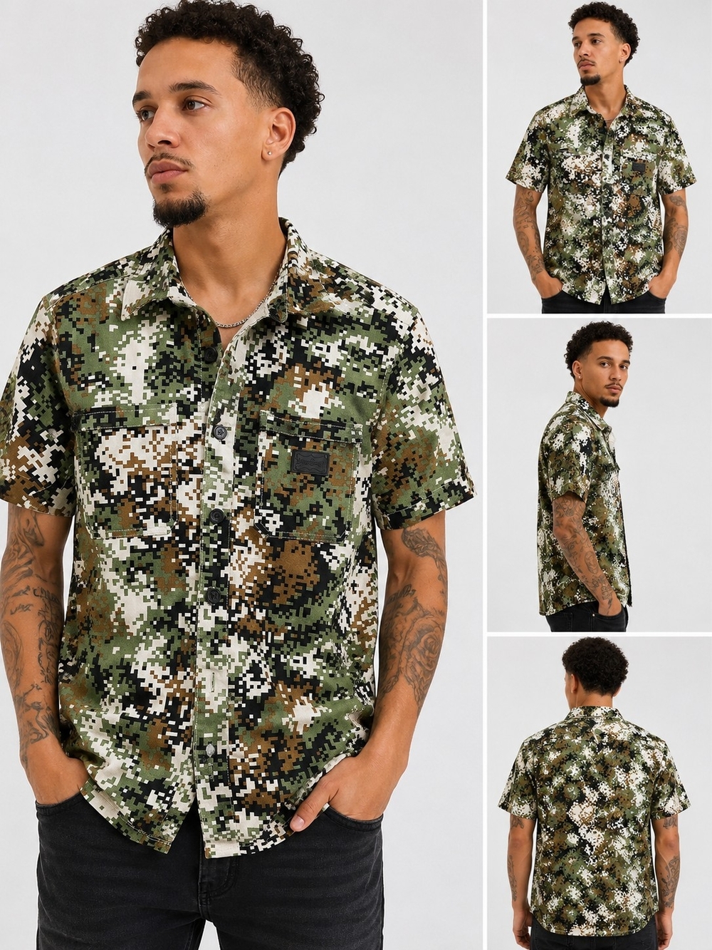 Dogg Supply By Snoop Dogg Digital Camo Button Up Shirt Men's Medium M Military
